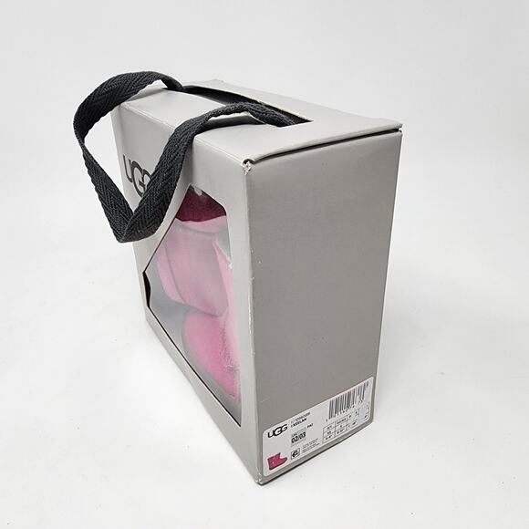 UGG Australia Boots Toddler 02/03 6-12 Months Keelan Pink Azalea Suede Sheepskin - Picture 7 of 11